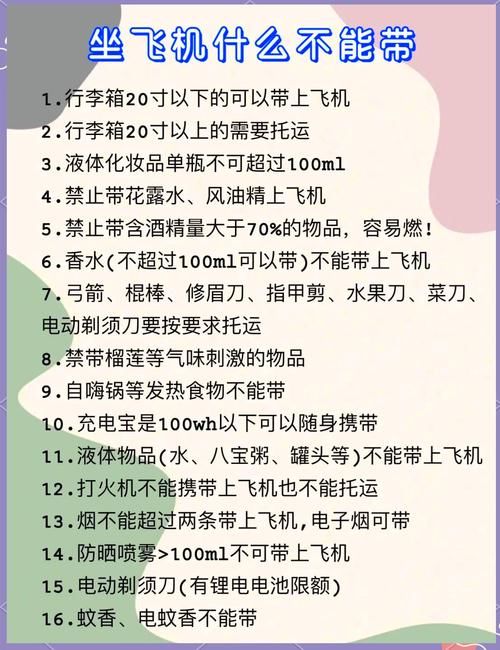 飞机禁带物品一览表:飞机禁带物品 携带物品