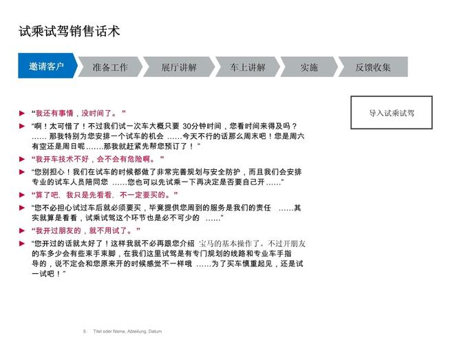 完整的试乘试驾话术:试乘试驾话术模拟情景